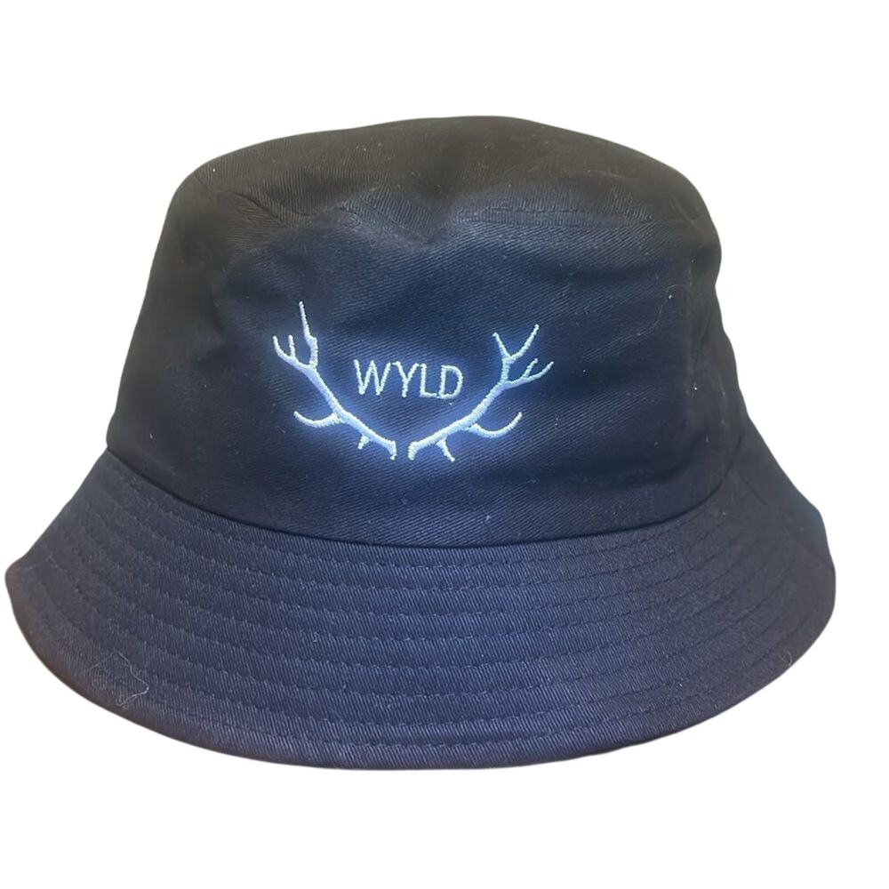 WYLD Black Bucket Hat OS Antler Logo Streetwear Unisex